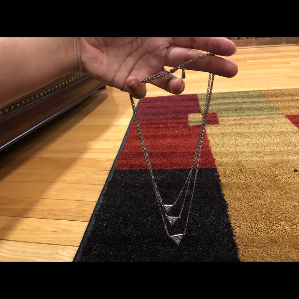 NWOT Express Layered Crystal Necklace - Silver - Picture 4 of 6